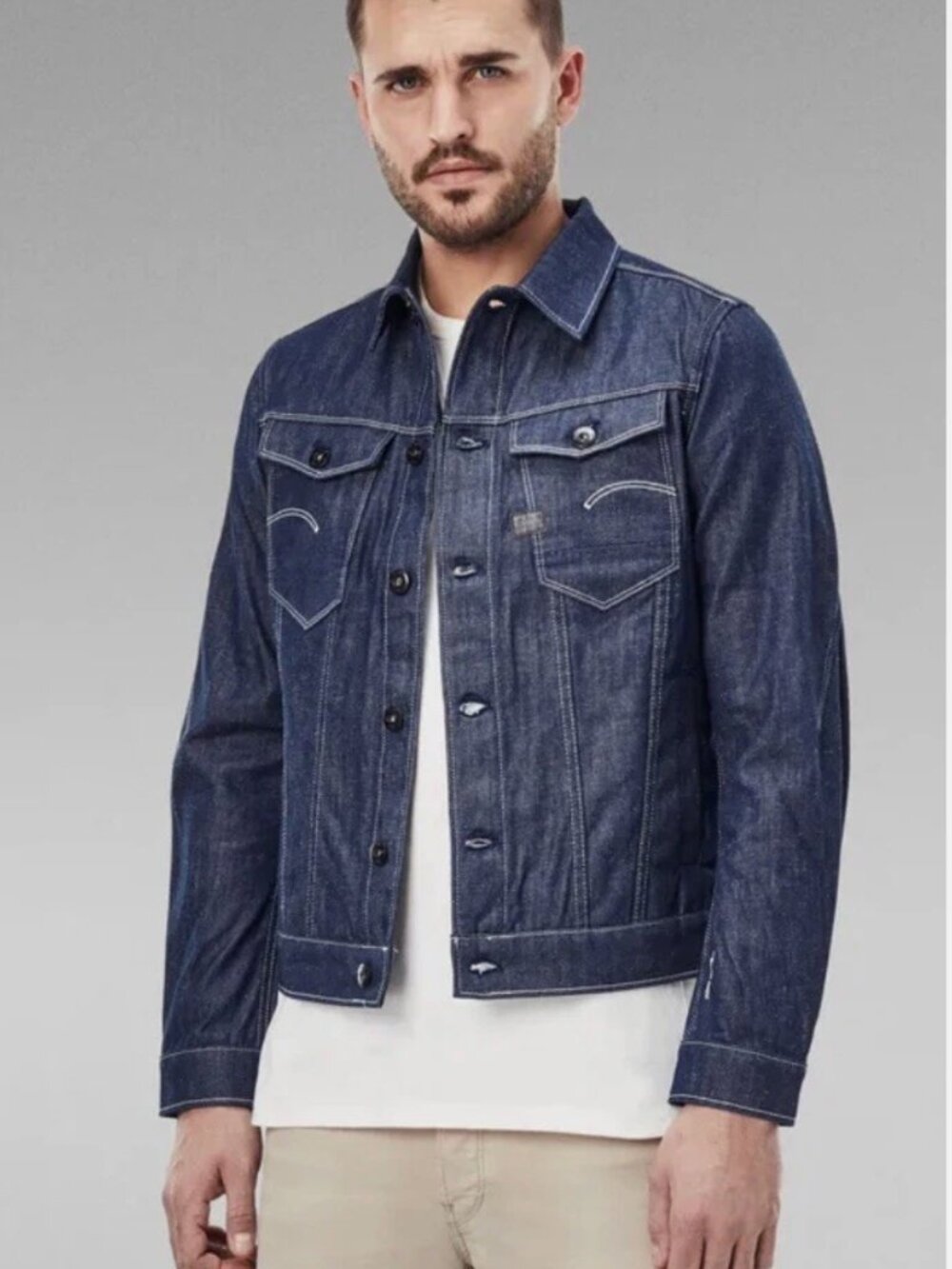 G-Star Raw Mens Arc 3D Slim Denim Jacket Size 2XL Dark Wash 100% Cotton